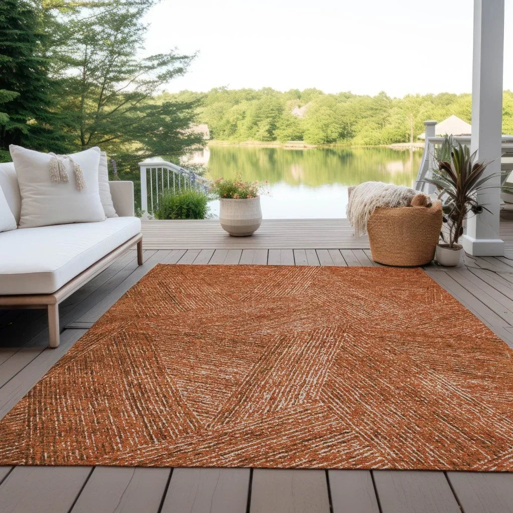 LOOMLAN Rugs Terra Orange Washable Indoor-Outdoor Rug