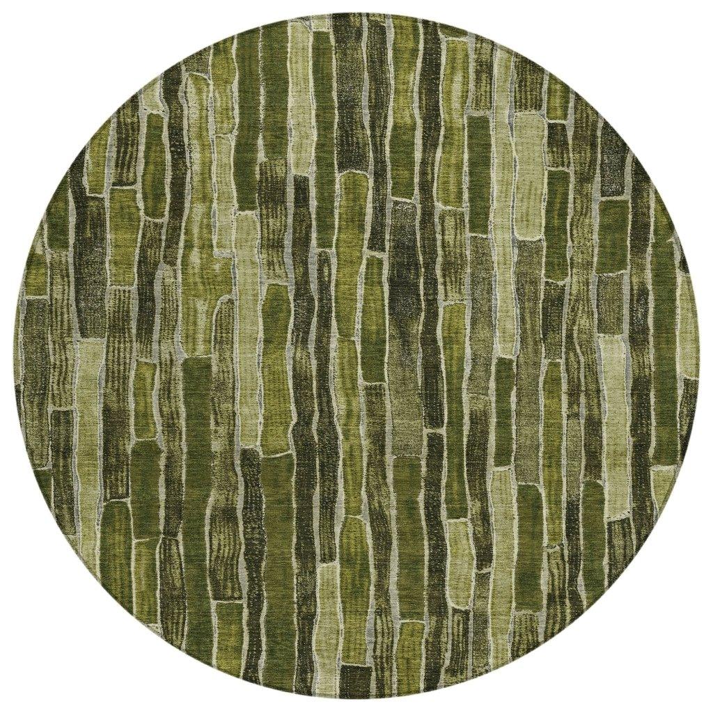 LOOMLAN Rugs Terrona Green Washable Indoor-Outdoor Rug