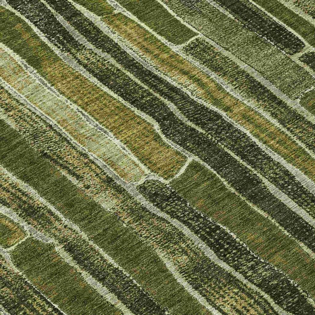LOOMLAN Rugs Terrona Green Washable Indoor-Outdoor Rug