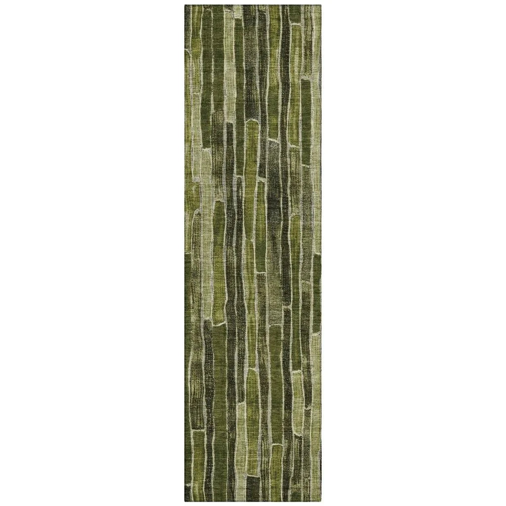 LOOMLAN Rugs Terrona Green Washable Indoor-Outdoor Rug