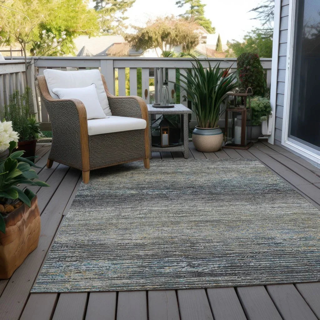LOOMLAN Rugs Teya Gray Washable Indoor-Outdoor Rug