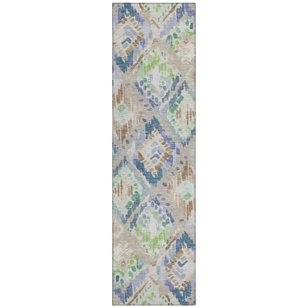 LOOMLAN Rugs Thalara Brown Washable Indoor-Outdoor Rug