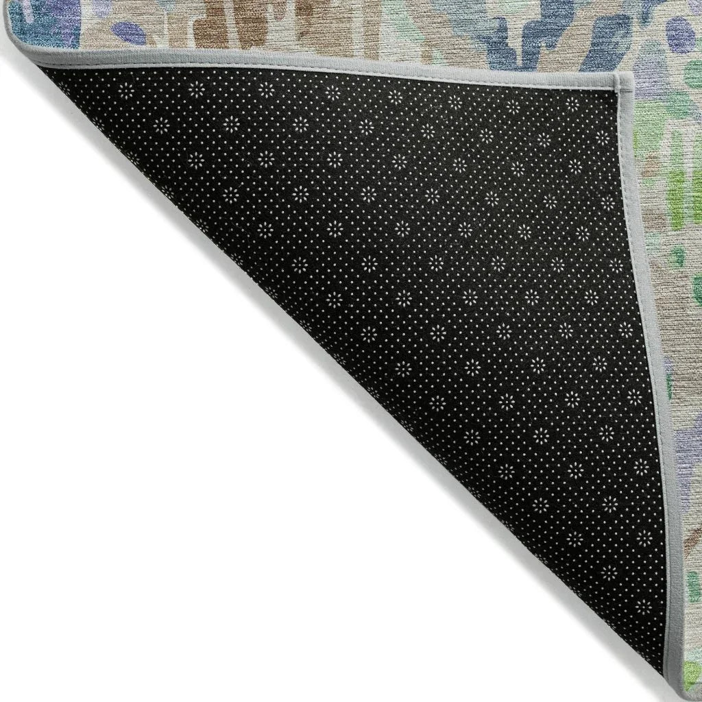 LOOMLAN Rugs Thalara Brown Washable Indoor-Outdoor Rug