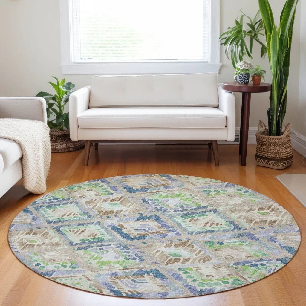 LOOMLAN Rugs Thalara Brown Washable Indoor-Outdoor Rug