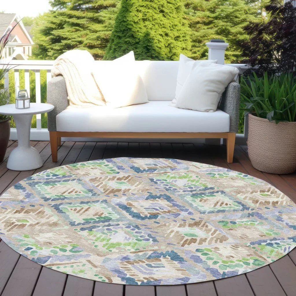 LOOMLAN Rugs Thalara Brown Washable Indoor-Outdoor Rug