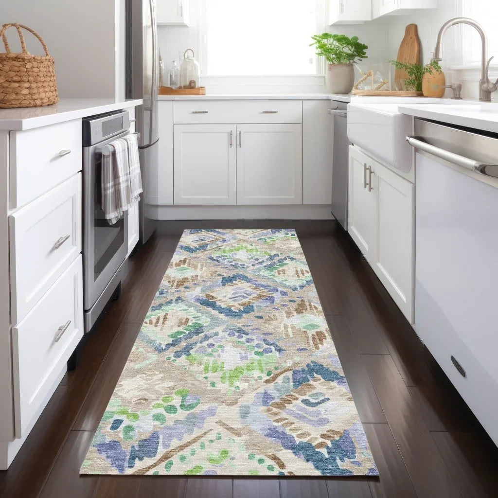 LOOMLAN Rugs Thalara Brown Washable Indoor-Outdoor Rug