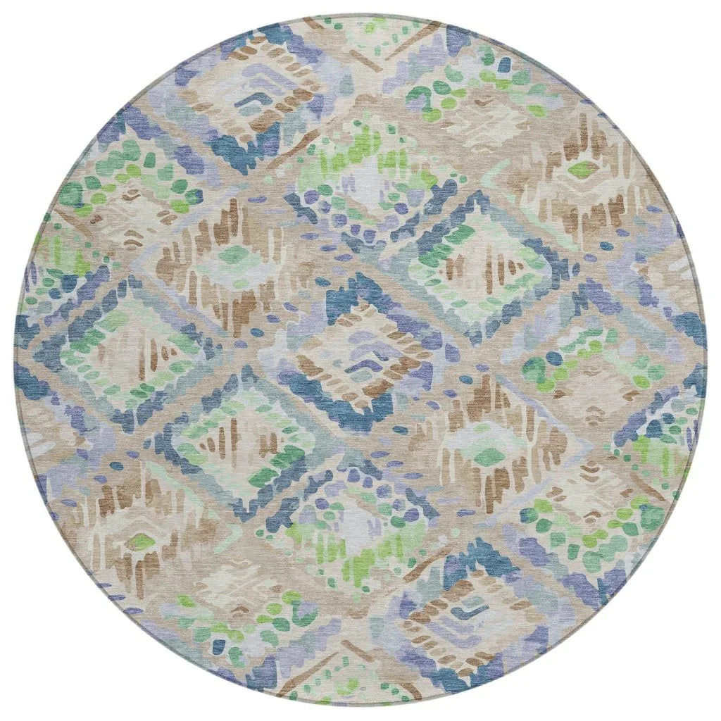 LOOMLAN Rugs Thalara Brown Washable Indoor-Outdoor Rug