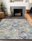 LOOMLAN Rugs Thalara Brown Washable Indoor-Outdoor Rug
