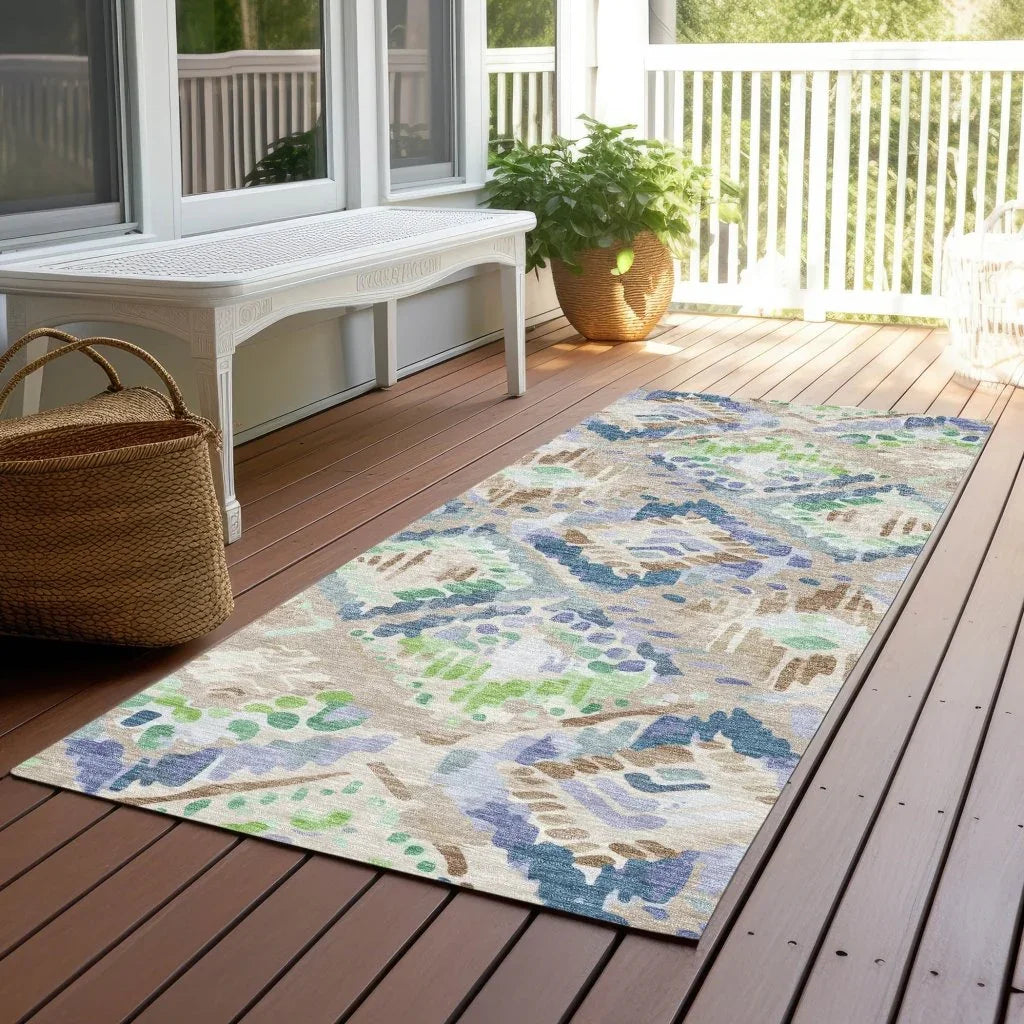 LOOMLAN Rugs Thalara Brown Washable Indoor-Outdoor Rug