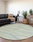 LOOMLAN Rugs Thalvyn Green Washable Indoor-Outdoor Rug