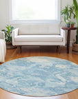 LOOMLAN Rugs Tharne Blue Washable Indoor-Outdoor Rug