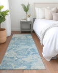 LOOMLAN Rugs Tharne Blue Washable Indoor-Outdoor Rug