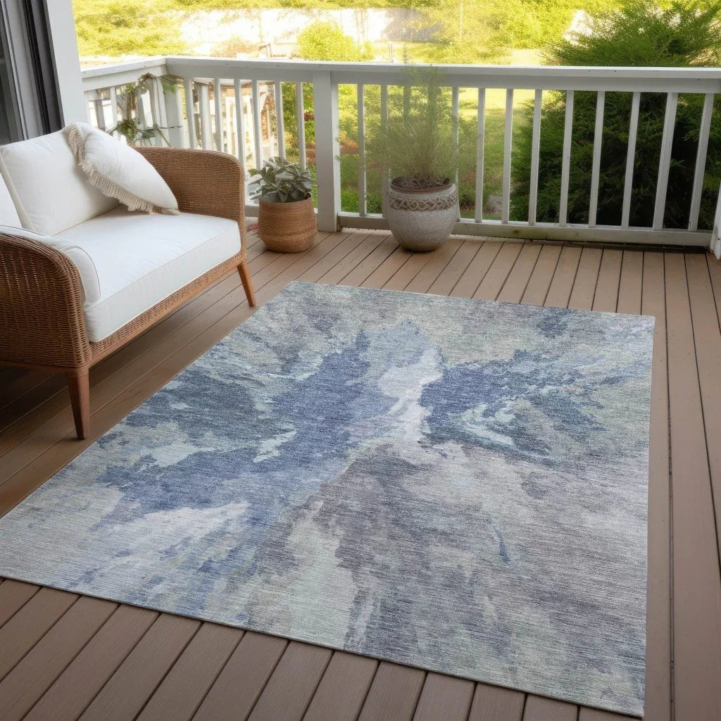 LOOMLAN Rugs Theodara Denim Washable Indoor-Outdoor Rug