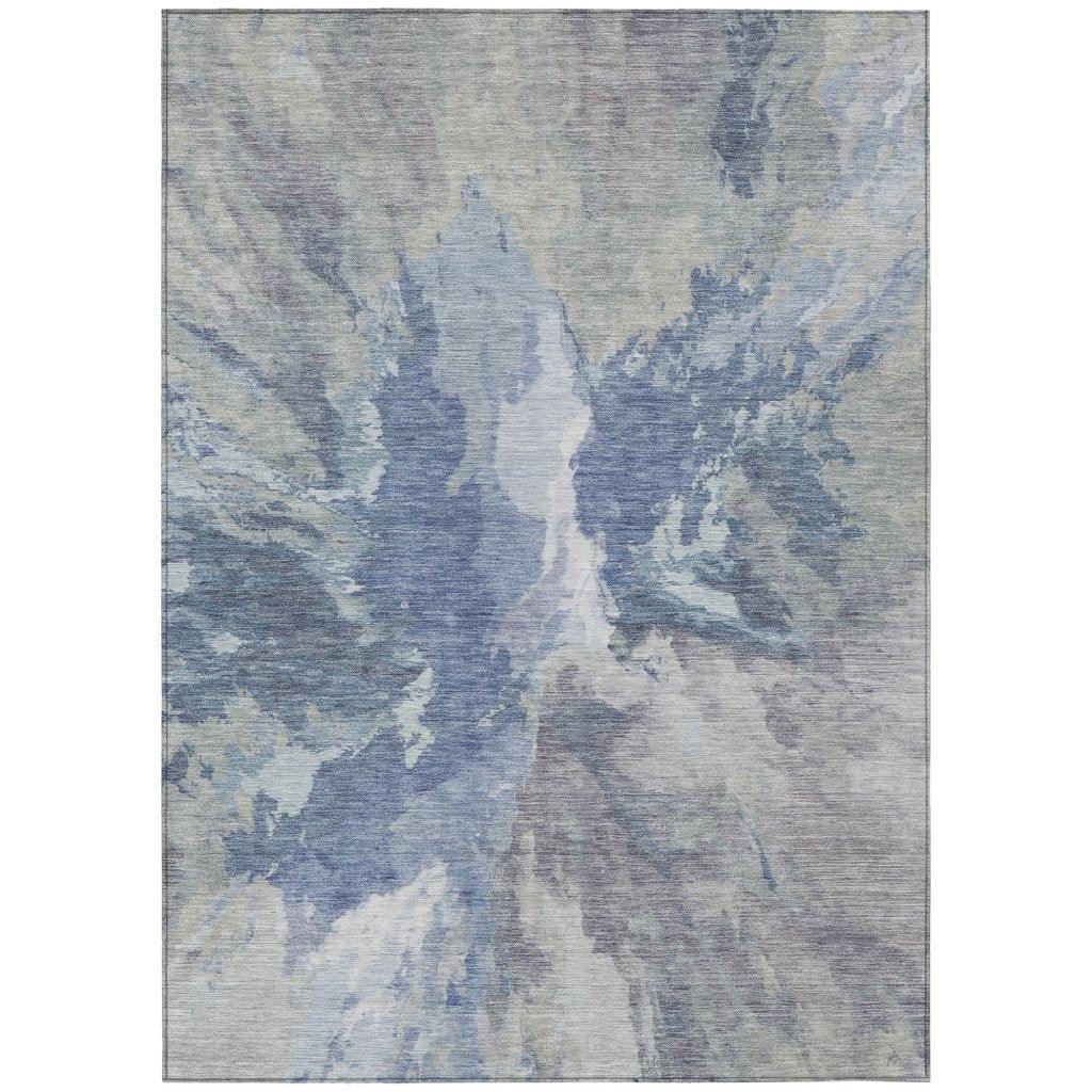 LOOMLAN Rugs Theodara Denim Washable Indoor-Outdoor Rug