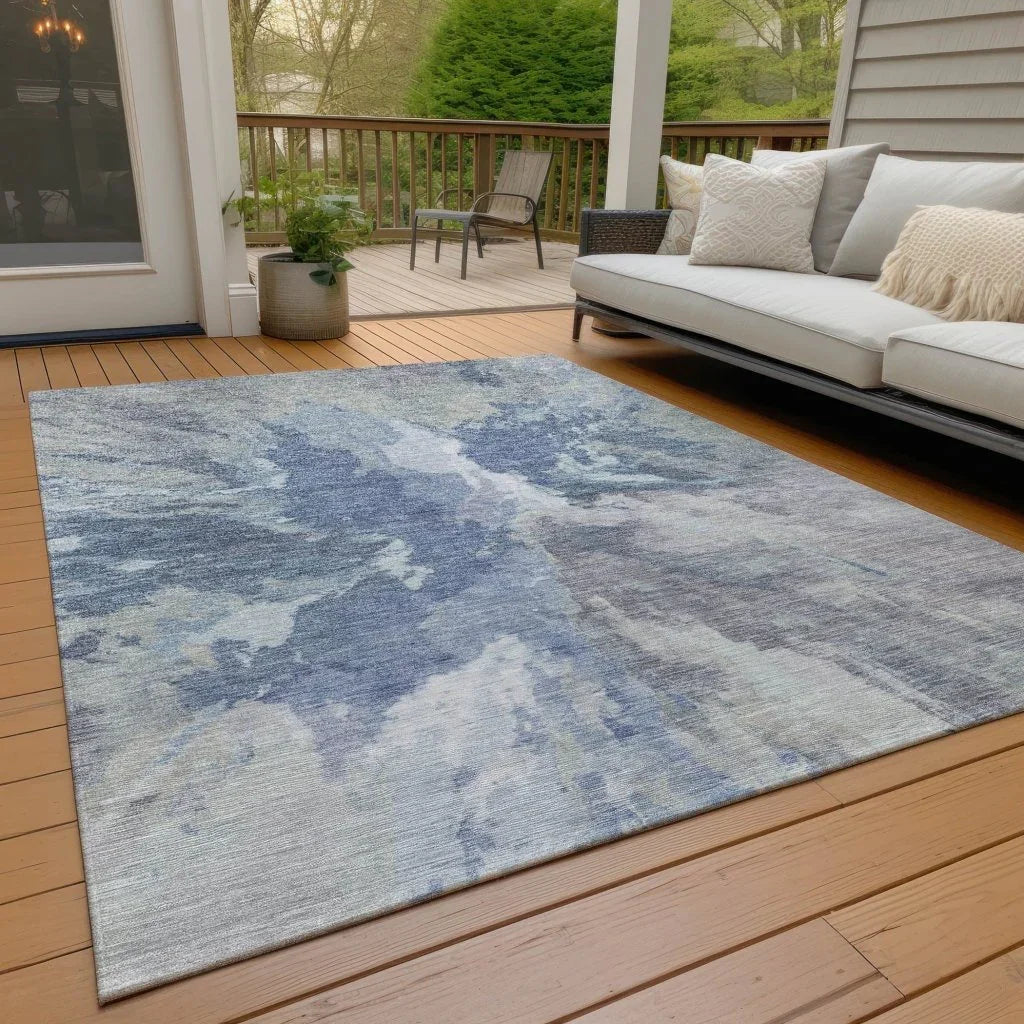 LOOMLAN Rugs Theodara Denim Washable Indoor-Outdoor Rug