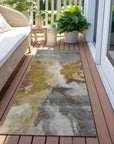 LOOMLAN Rugs Theodara Gold Washable Indoor-Outdoor Rug