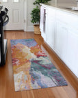 LOOMLAN Rugs Theodara Orange Washable Indoor-Outdoor Rug