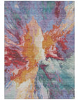 LOOMLAN Rugs Theodara Orange Washable Indoor-Outdoor Rug