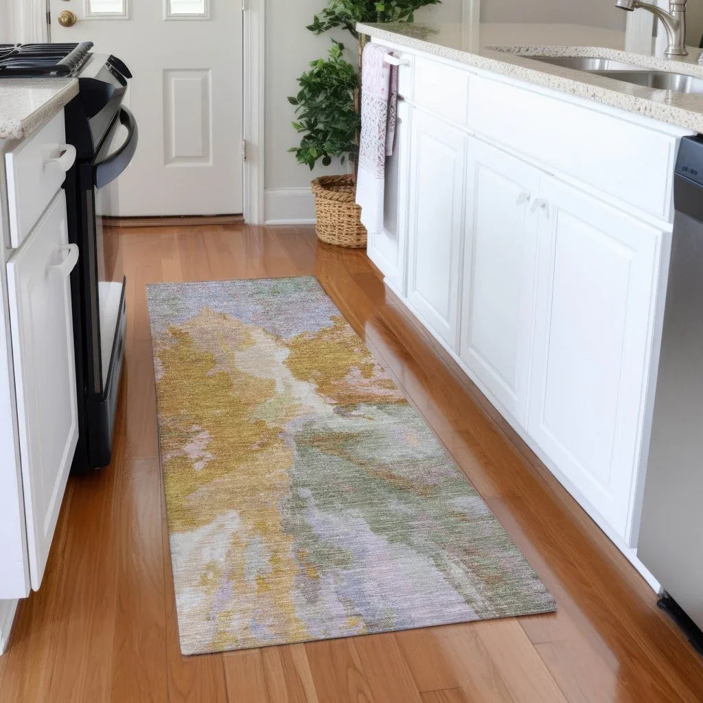 LOOMLAN Rugs Theodara Rust Washable Indoor-Outdoor Rug