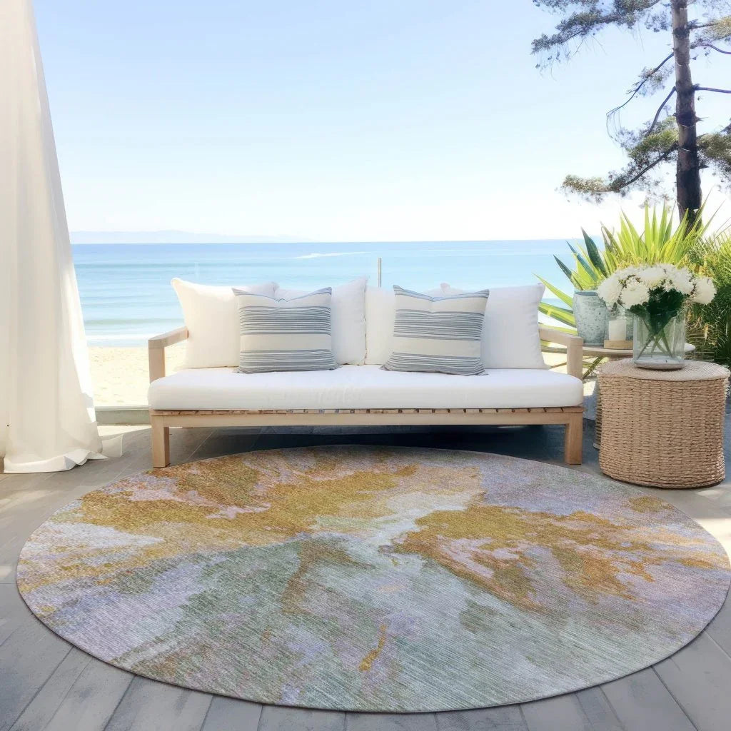 LOOMLAN Rugs Theodara Rust Washable Indoor-Outdoor Rug