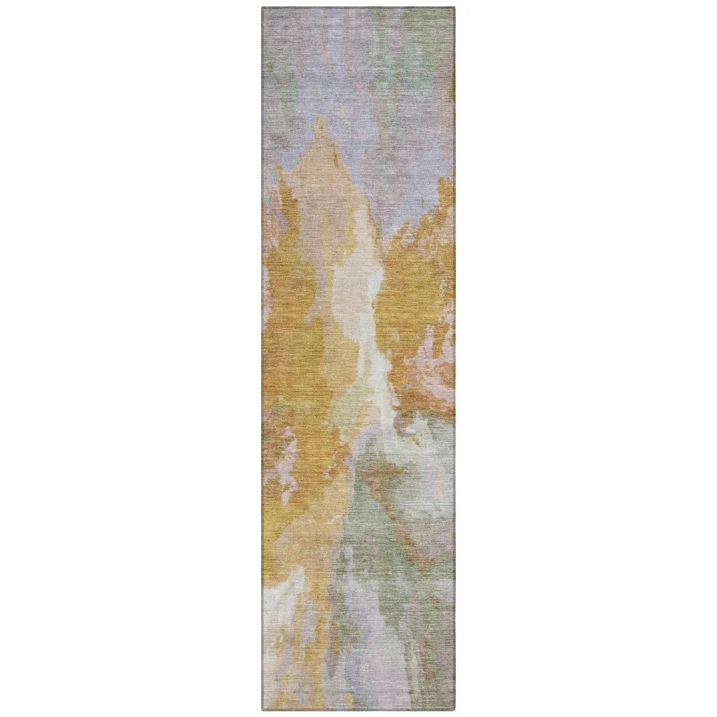 LOOMLAN Rugs Theodara Rust Washable Indoor-Outdoor Rug