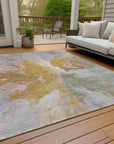 LOOMLAN Rugs Theodara Rust Washable Indoor-Outdoor Rug