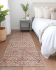 LOOMLAN Rugs Theodora Pink Washable Indoor-Outdoor Rug