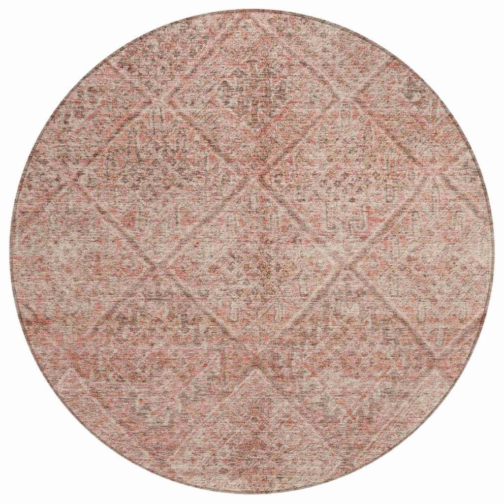 LOOMLAN Rugs Theodora Pink Washable Indoor-Outdoor Rug