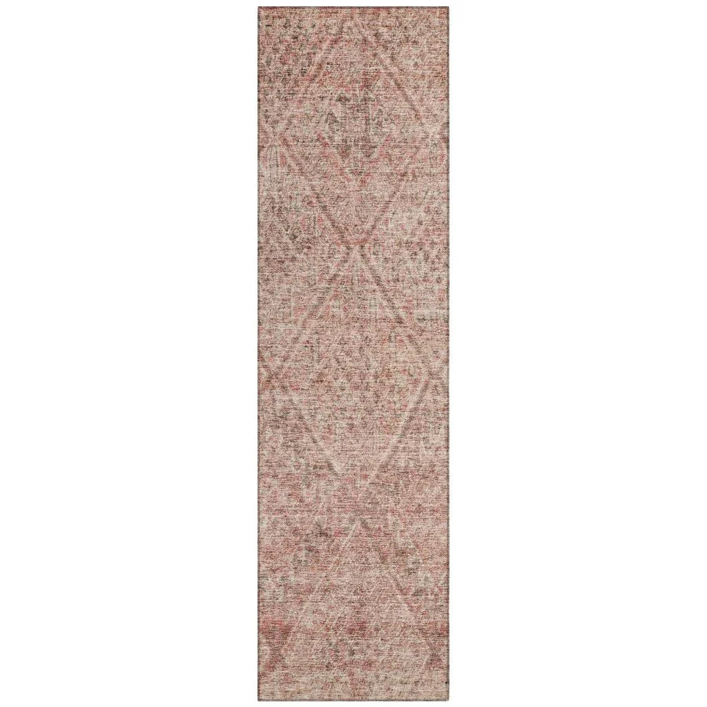 LOOMLAN Rugs Theodora Pink Washable Indoor-Outdoor Rug