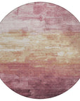 LOOMLAN Rugs Thornelle Pink Washable Indoor-Outdoor Rug