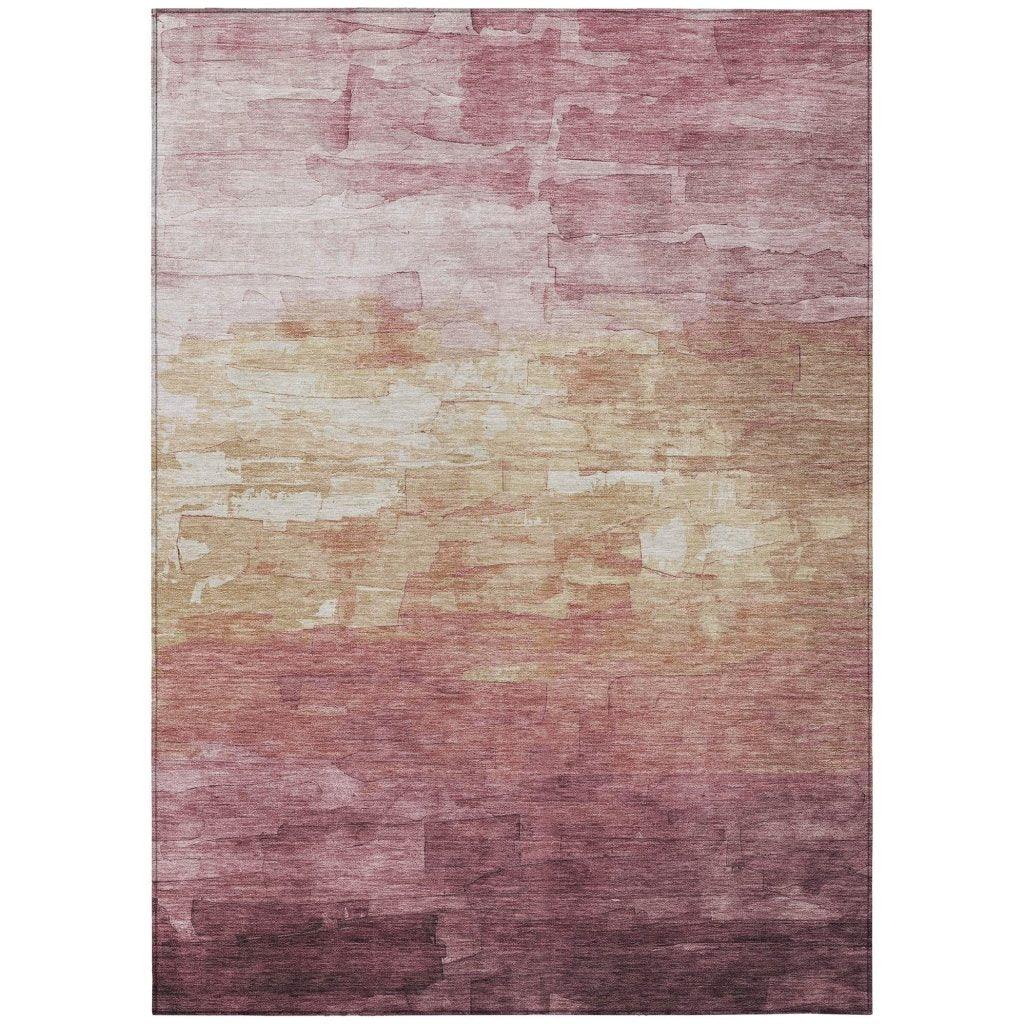 LOOMLAN Rugs Thornelle Pink Washable Indoor-Outdoor Rug