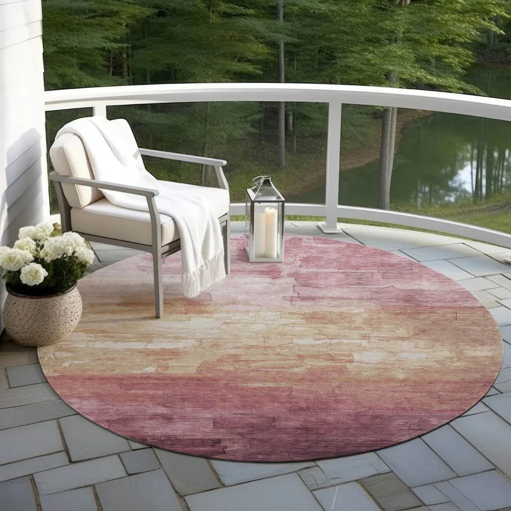 LOOMLAN Rugs Thornelle Pink Washable Indoor-Outdoor Rug