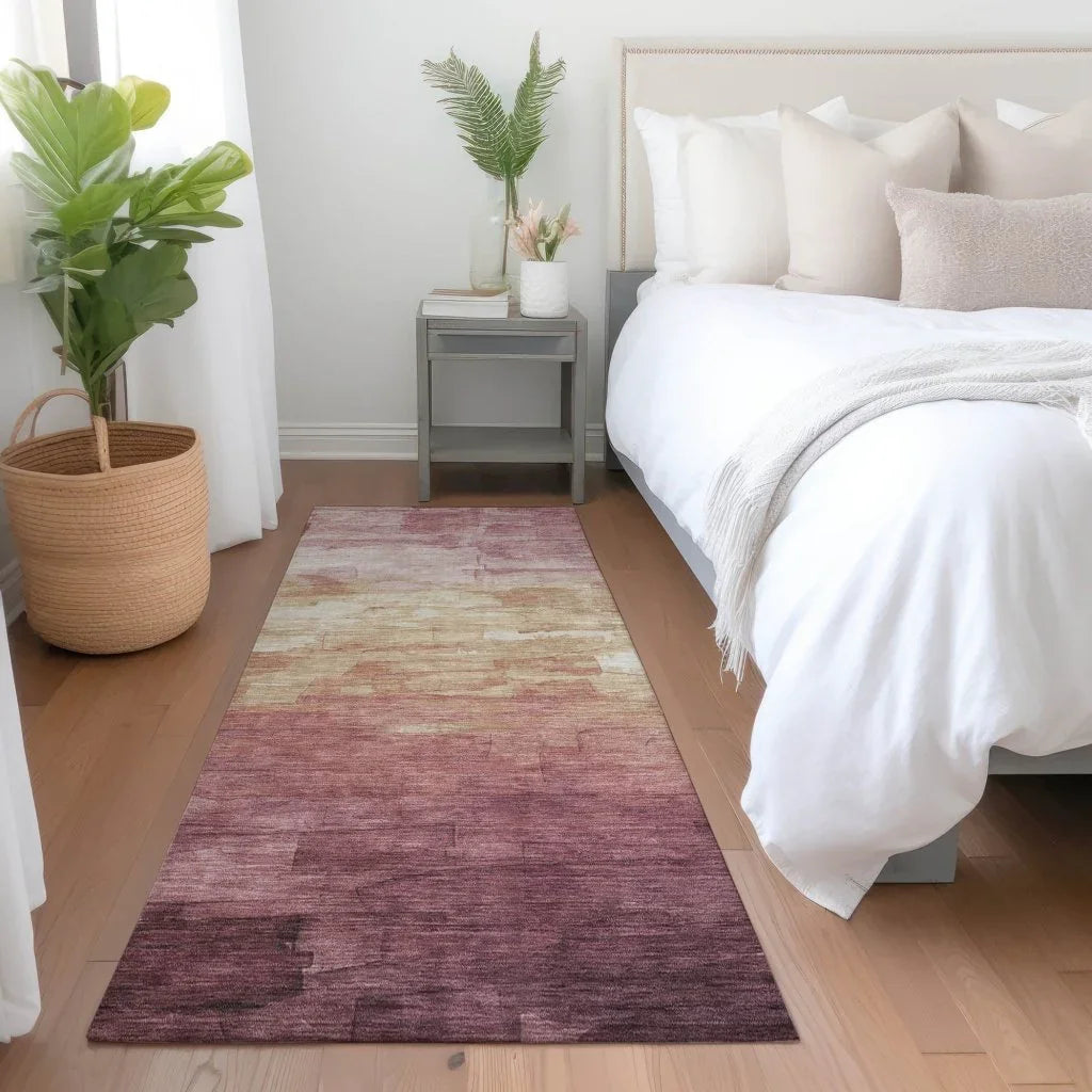 LOOMLAN Rugs Thornelle Pink Washable Indoor-Outdoor Rug