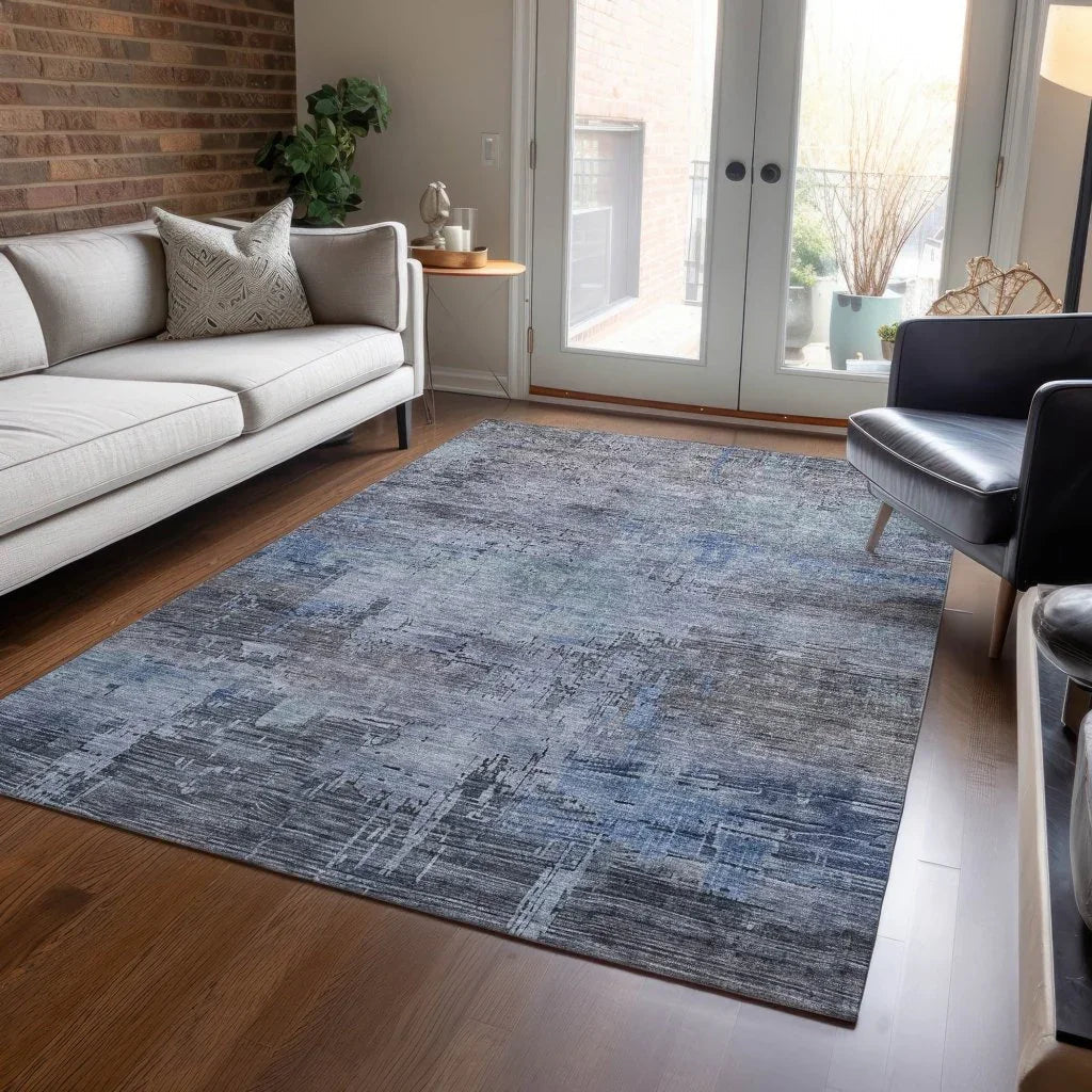 LOOMLAN Rugs Thornyx Gray Washable Indoor-Outdoor Rug