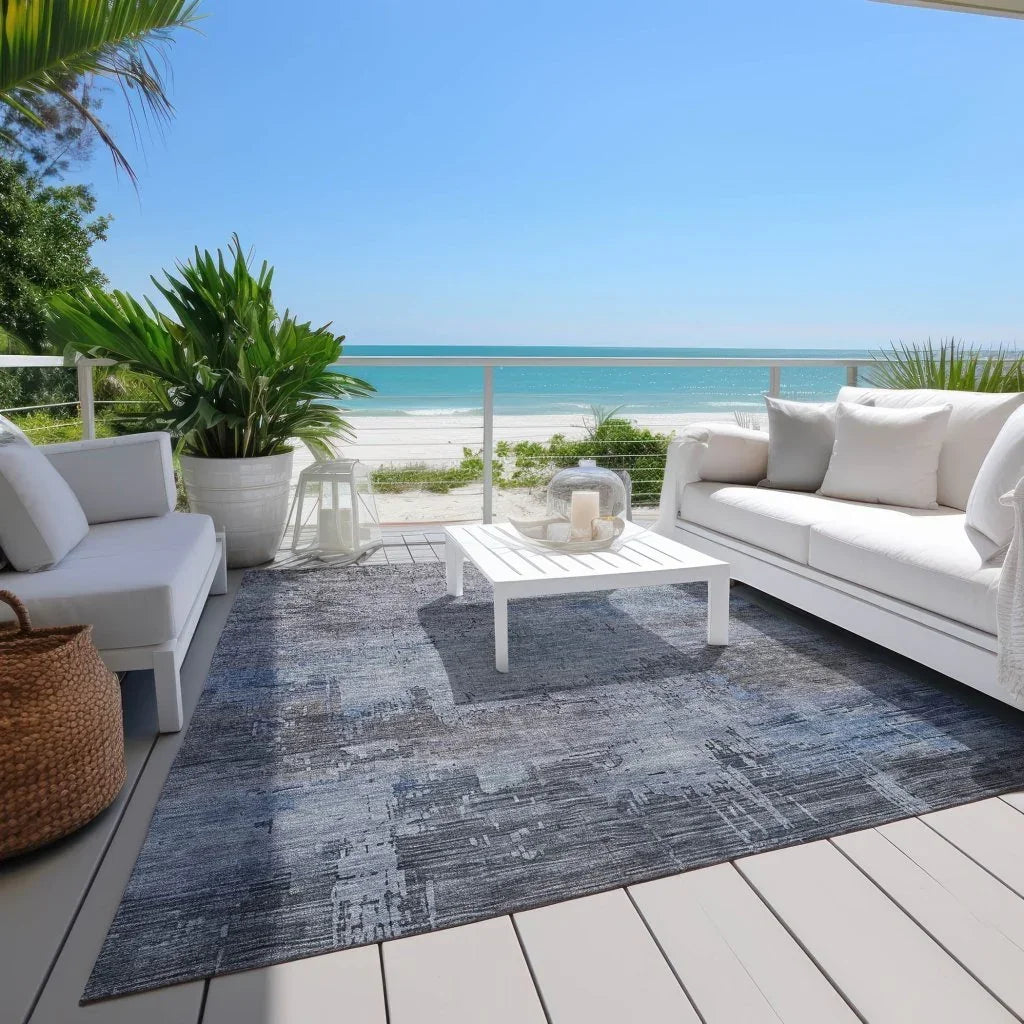 LOOMLAN Rugs Thornyx Gray Washable Indoor-Outdoor Rug