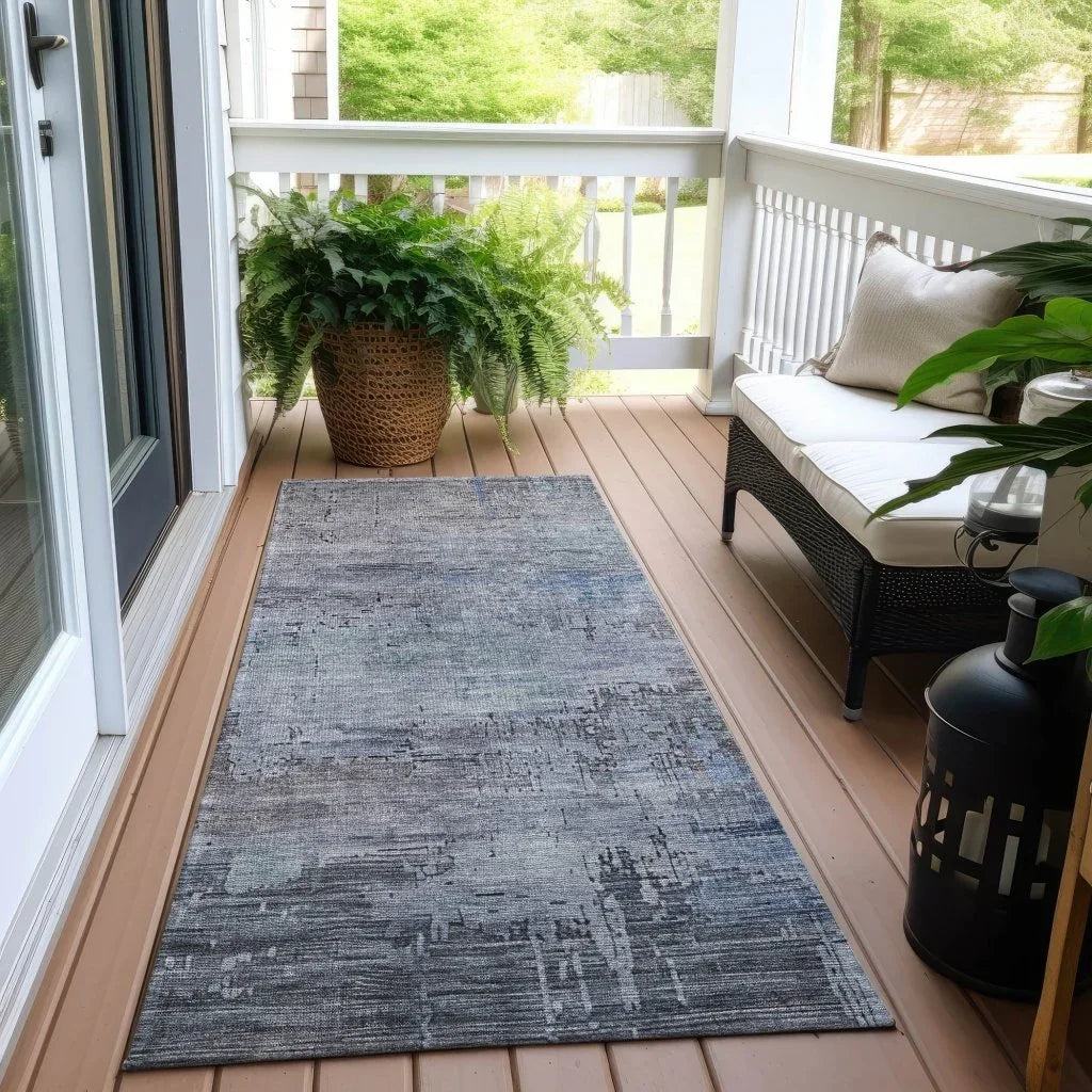 LOOMLAN Rugs Thornyx Gray Washable Indoor-Outdoor Rug