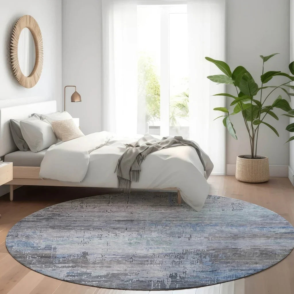 LOOMLAN Rugs Thornyx Gray Washable Indoor-Outdoor Rug