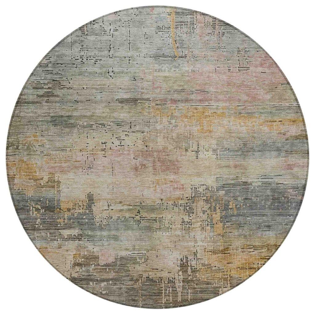 LOOMLAN Rugs Thornyx Green Washable Indoor-Outdoor Rug