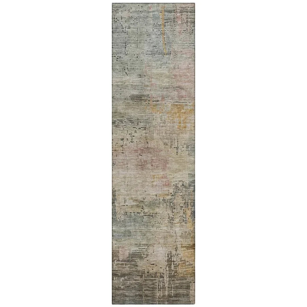 LOOMLAN Rugs Thornyx Green Washable Indoor-Outdoor Rug