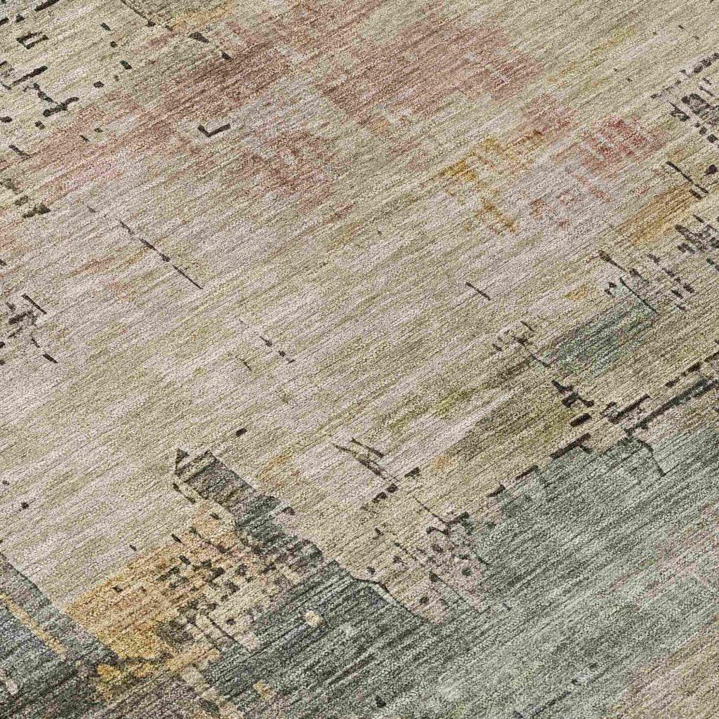 LOOMLAN Rugs Thornyx Green Washable Indoor-Outdoor Rug