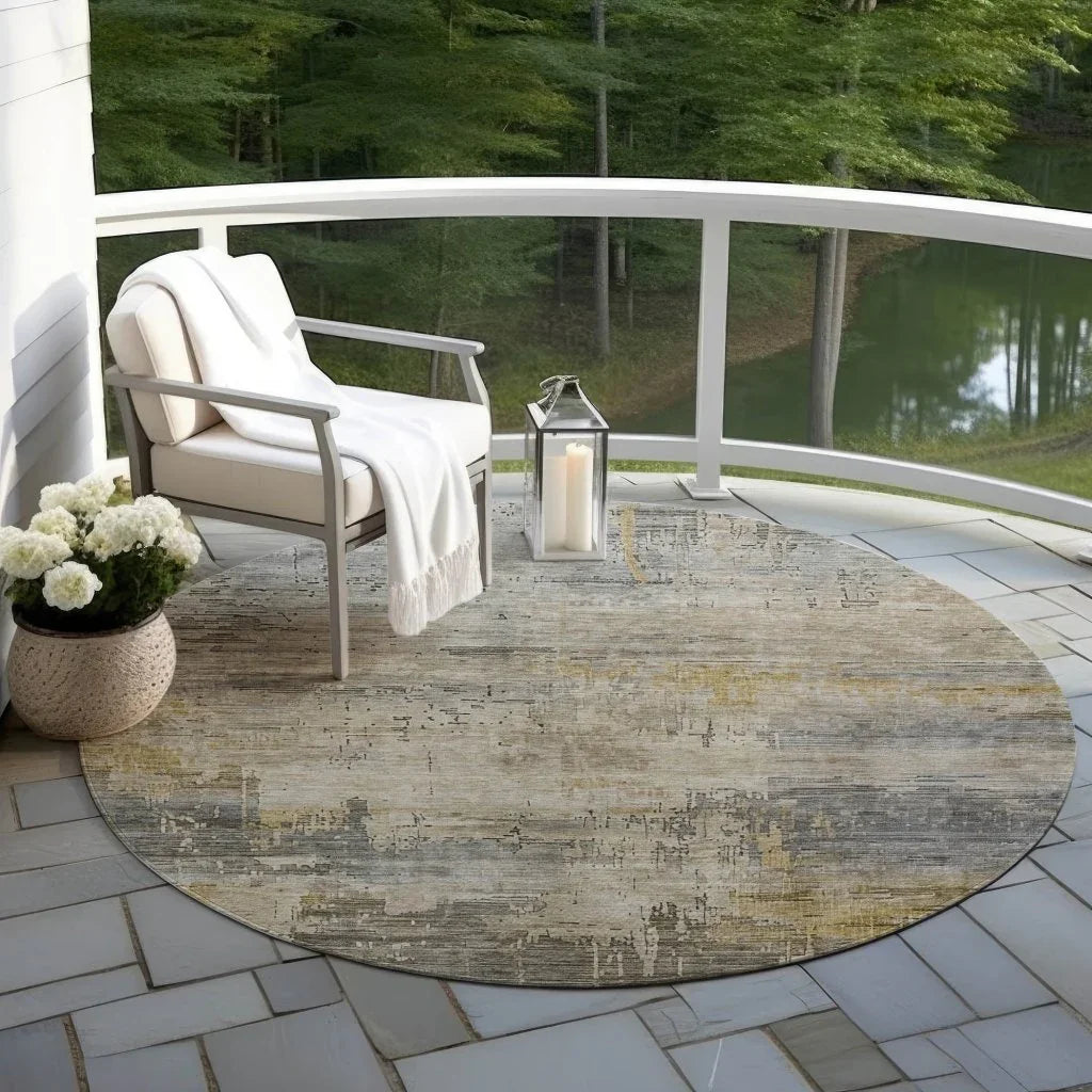LOOMLAN Rugs Thornyx Pewter Washable Indoor-Outdoor Rug