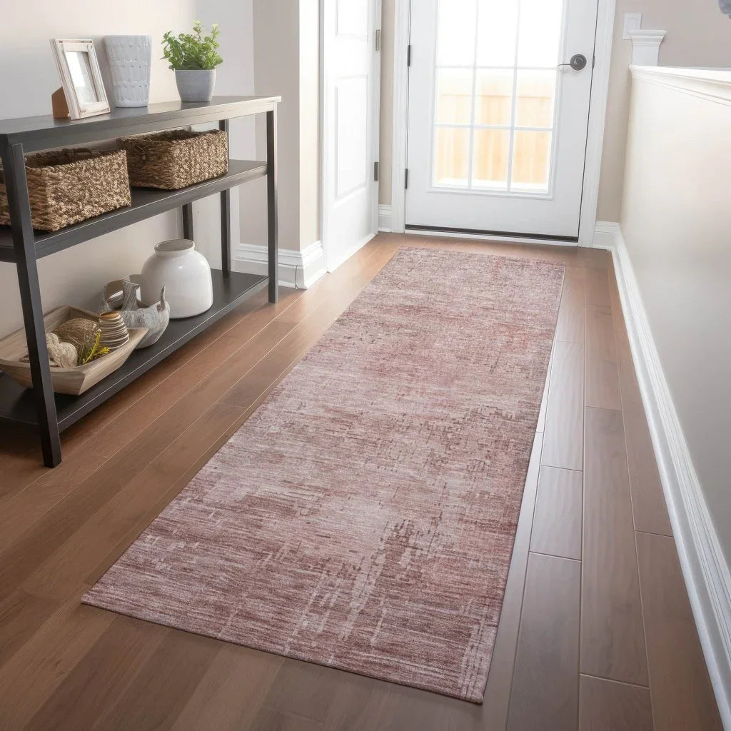 LOOMLAN Rugs Thornyx Pink Washable Indoor-Outdoor Rug