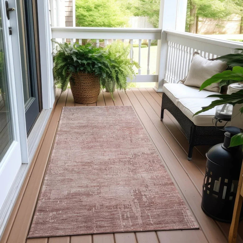 LOOMLAN Rugs Thornyx Pink Washable Indoor-Outdoor Rug
