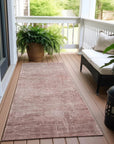 LOOMLAN Rugs Thornyx Pink Washable Indoor-Outdoor Rug