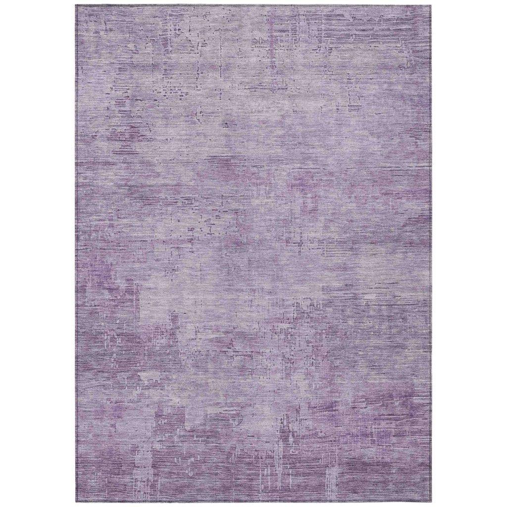LOOMLAN Rugs Thornyx Purple Washable Indoor-Outdoor Rug