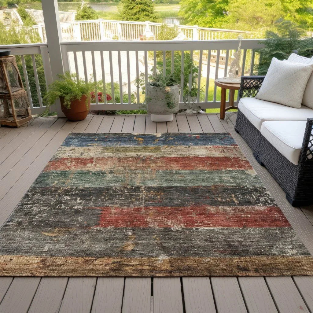 LOOMLAN Rugs Threadin Green Washable Indoor-Outdoor Rug