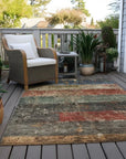 LOOMLAN Rugs Threadin Green Washable Indoor-Outdoor Rug