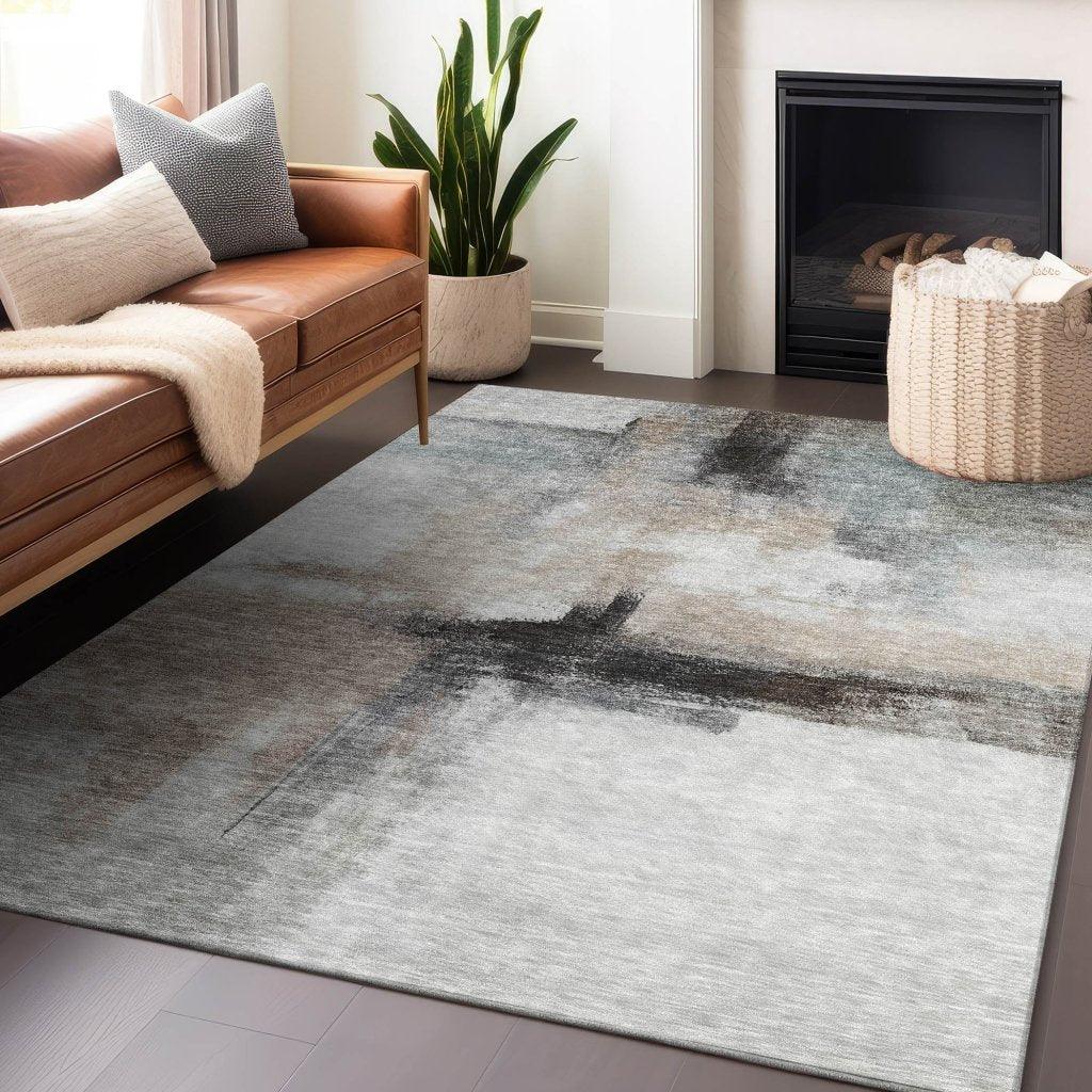 LOOMLAN Rugs Tint Brown Washable Indoor-Outdoor Rug