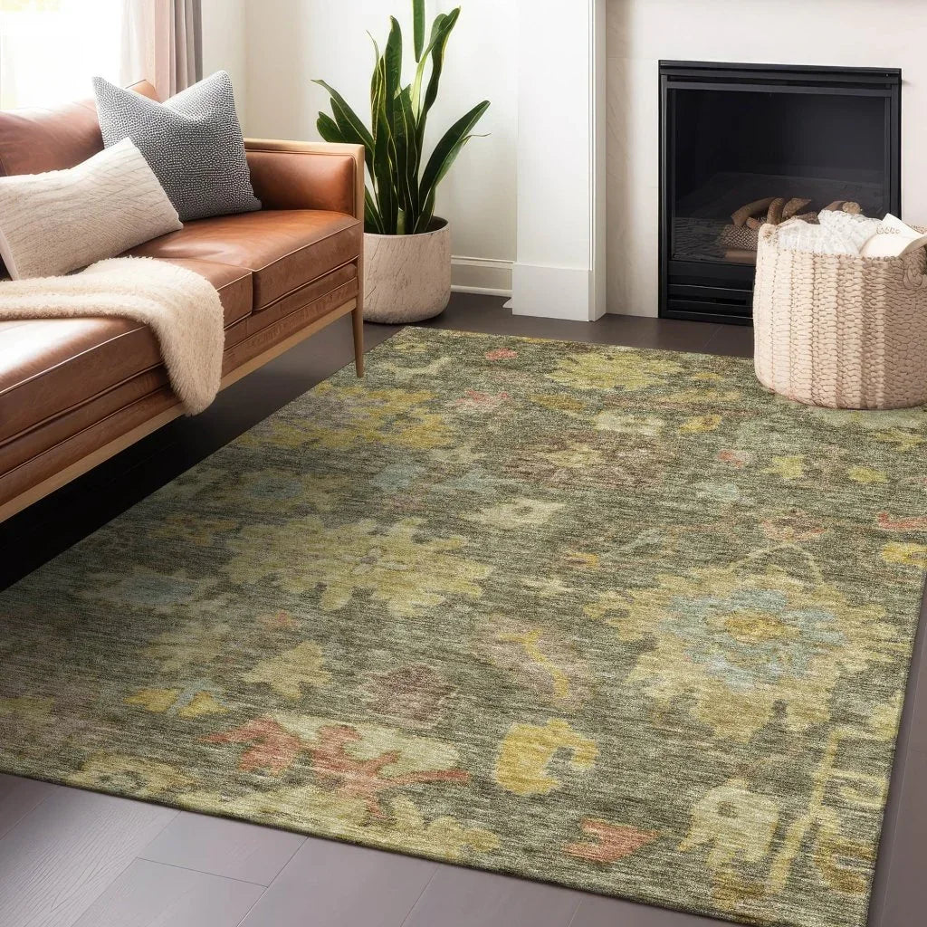 LOOMLAN Rugs Tirana Aloe Washable Indoor-Outdoor Rug