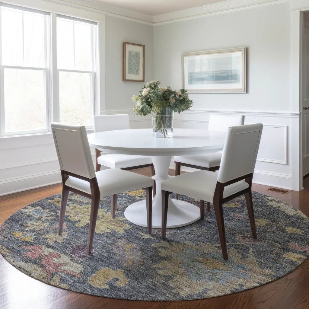 LOOMLAN Rugs Tirana Blue Washable Indoor-Outdoor Rug